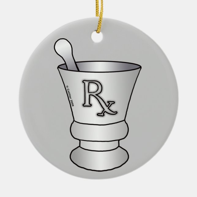 Mortar Pestle Keramikornament (Vorne)