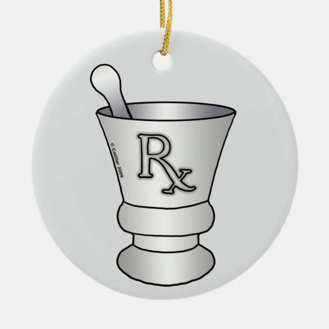 Mortar Pestle Keramikornament (Vorne)