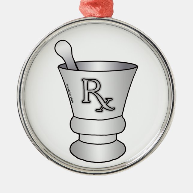 Mortar Pestle Ornament Aus Metall (Vorne)