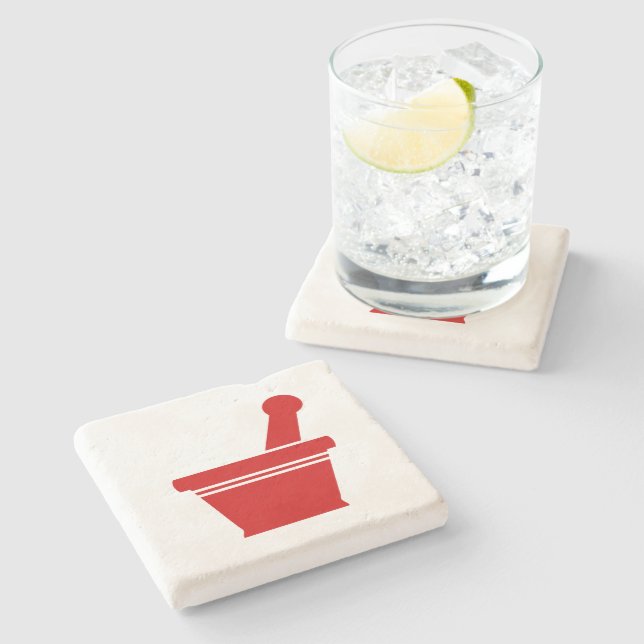 Mortar & Pestle Steinuntersetzer (Seitenansicht)