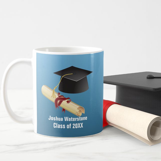 Mortarboard und Diploma Abschluss Kaffeetasse (Von Creator hochgeladen)