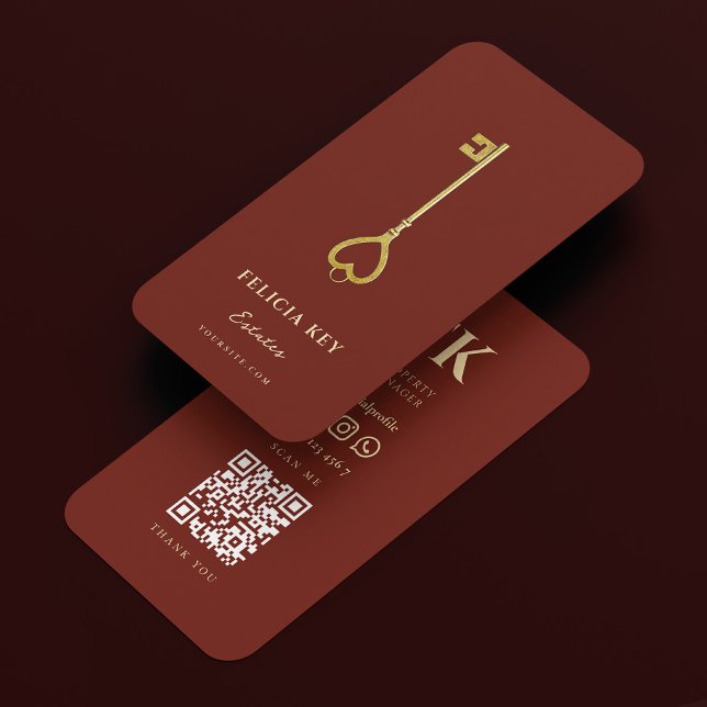 Mortgage Broker Realtor Elegante Visitenkarte (Mortgage Broker Realtor Elegant Dark Terracotta Business Card
)