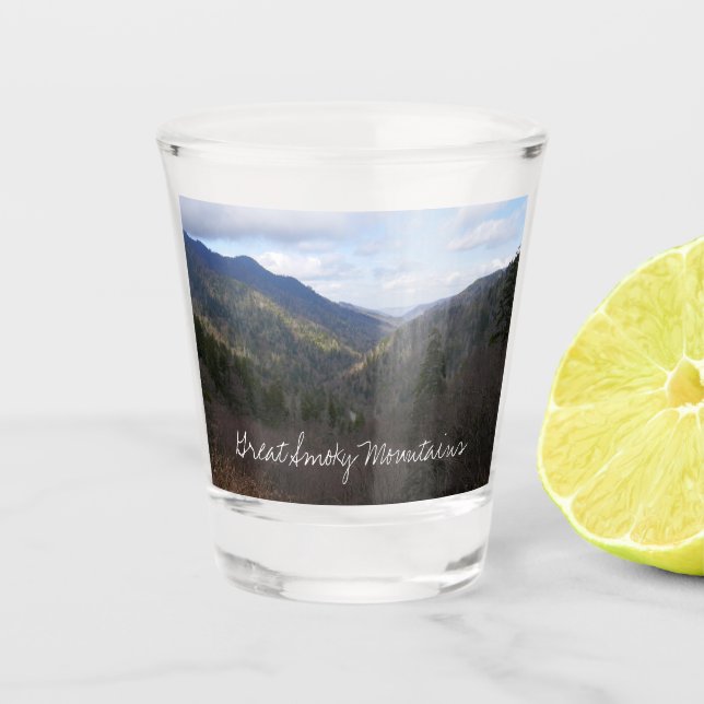 Morton Blick auf die Großen Smoky-Berge Schnapsglas (Vorderseite)