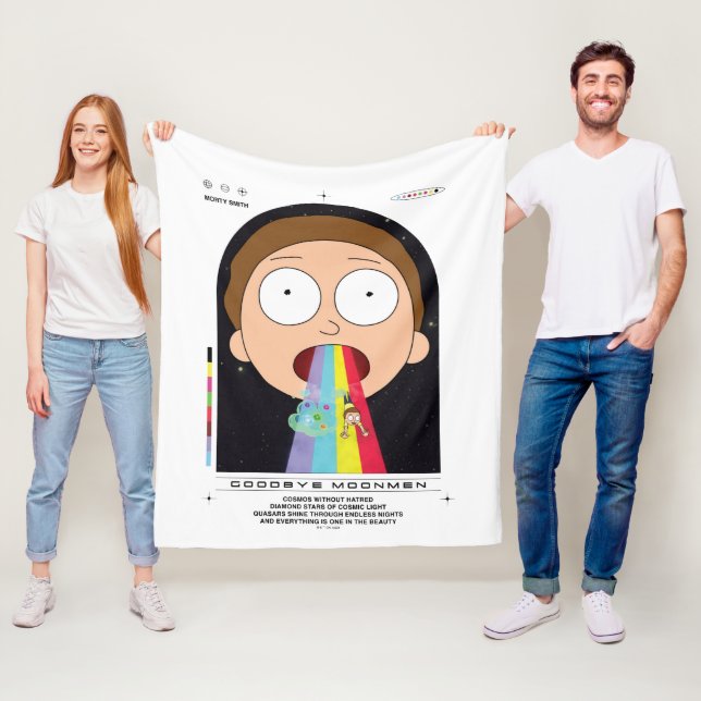 Morty Goodbye Moonmen Zitat Graphic Fleecedecke (Beispiel)