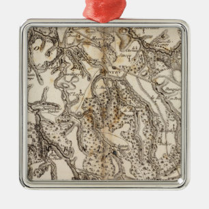 Morvan Atlas Karte Silbernes Ornament