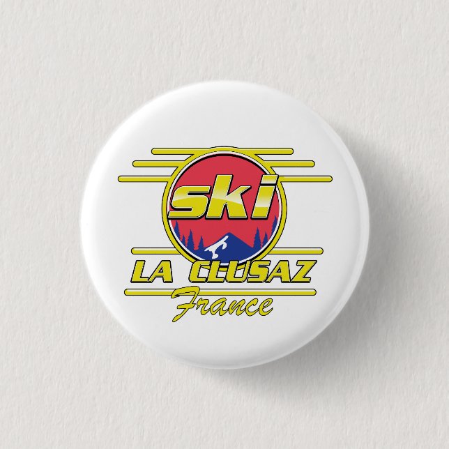Morzine Frankreich Ski 80er Logo Button (Vorderseite)
