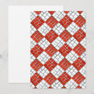 MOSAIC-12x18-Flachkarte RED-KARO / Vertikal Karte