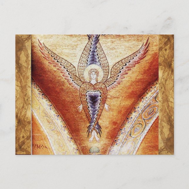 MOSAIC ANGEL , braunes Pergament Postkarte (Vorderseite)