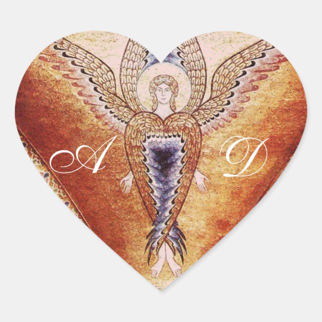 MOSAIC ANGEL Monogram Herz-Aufkleber (Vorderseite)