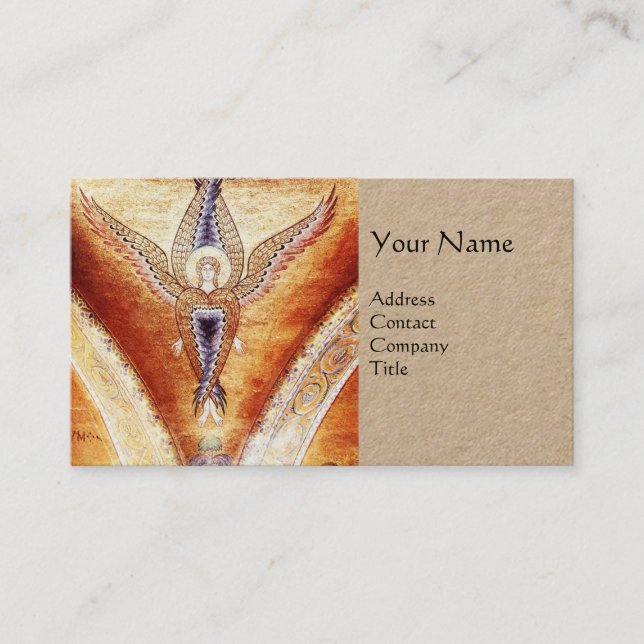 MOSAIC ANGEL MONOGRAMM Brown Kraft Paper Visitenkarte (Vorderseite)
