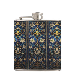 Mosaic Blue & Gold Floral Flacon