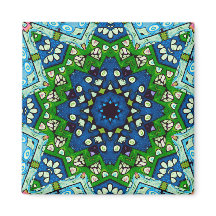 Mosaic Blue Green Hippie Boho Mandala