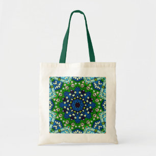 Mosaic Blue Green Hippie Boho Mandala Tragetasche