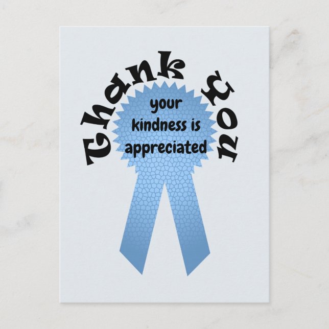 Mosaic Blue Ribbon General Vielen Dank Postkarte (Vorderseite)