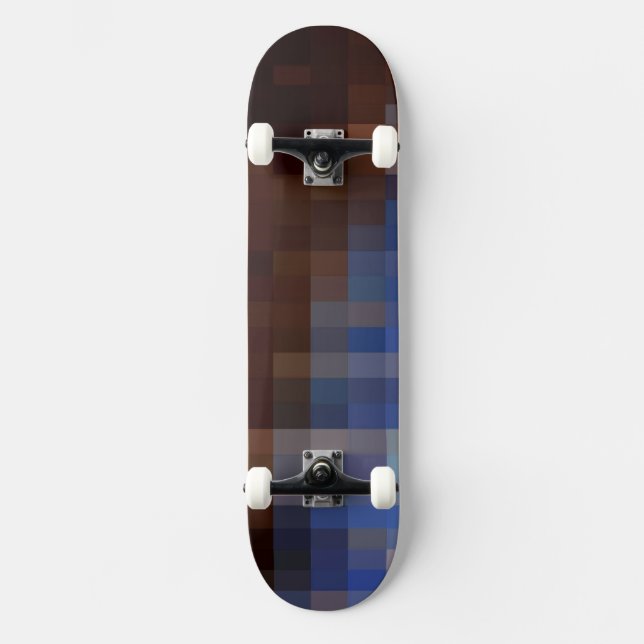 Mosaic Brown-Blue Design Skateboard (Vorderseite)
