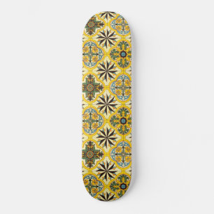 Mosaic Carreaux Motif Skateboard