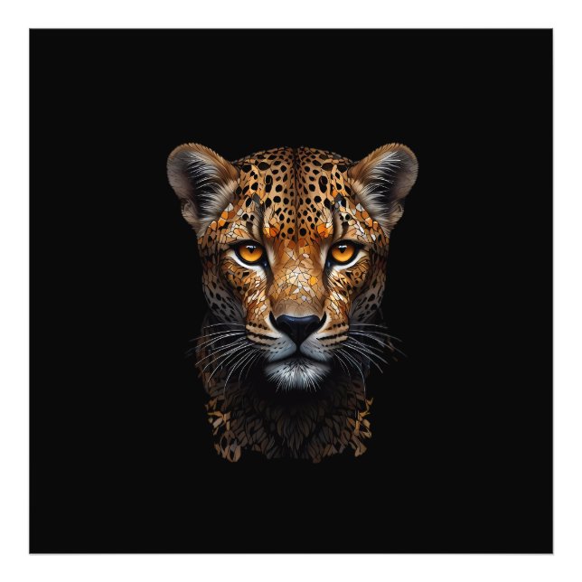 Mosaic Cheetah Portrait Fotodruck (Vorne)