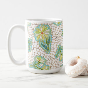 Mosaic Daisies Blanc 11 oz Mug classique