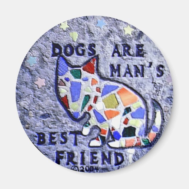 Mosaic Dog Magnet (Vorne)