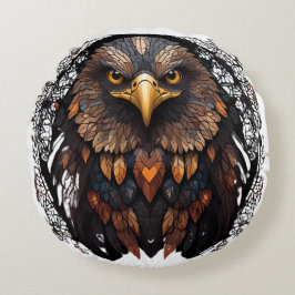 Mosaic Eagle Portrait Coussin rond