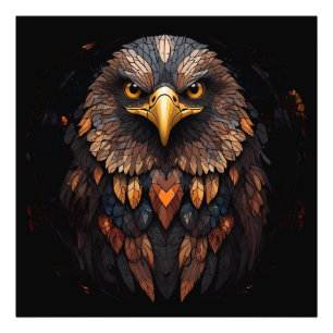 Mosaic Eagle Portrait Fotodruck