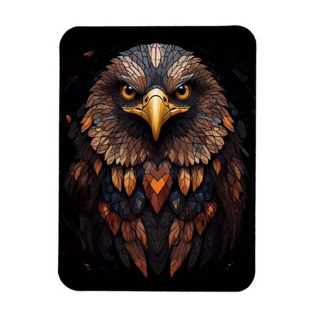 Mosaic Eagle Portrait Magnet (Vertikal)