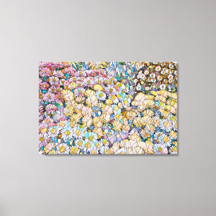 MOSAIC EFFET der Chrysanthemum-Blume zur Leinwand