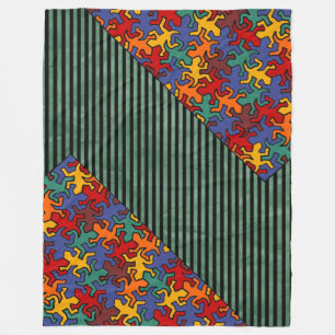 Mosaic Geckos Muster - Erdfarbe Fleecedecke