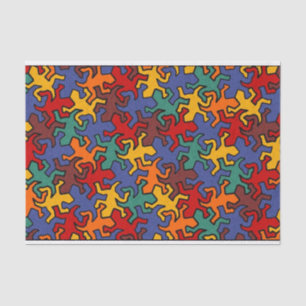 Mosaic Geckos Muster - Erdfarbe Seidenpapier