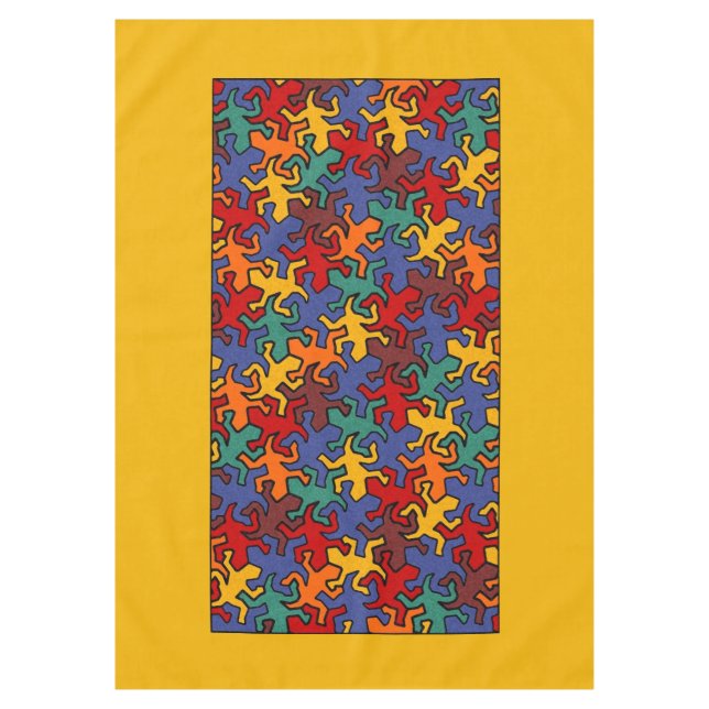 Mosaic Geckos Muster - Erdfarbe Tischdecke (Vorderseite)