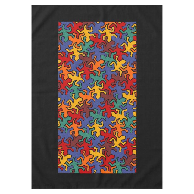 Mosaic Geckos Muster - Erdfarbe Tischdecke (Vorderseite)