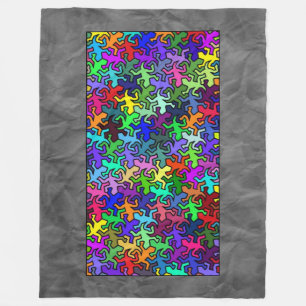 Mosaic Geckos Muster - farbig Fleecedecke