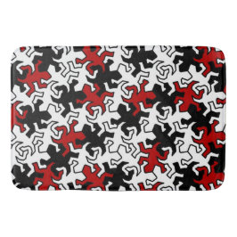 Mosaic Geckos Muster - rot Schwarz-weiß Badematte