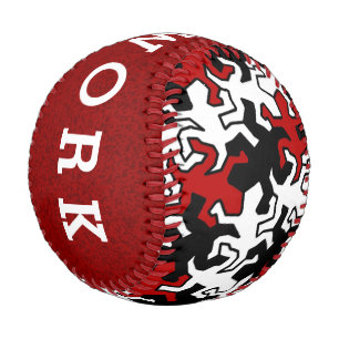 Mosaic Geckos Muster - rot Schwarz-weiß Baseball