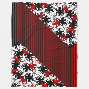 Mosaic Geckos Muster - rot Schwarz-weiß Fleecedecke