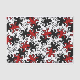 Mosaic Geckos Muster - rot Schwarz-weiß Seidenpapier