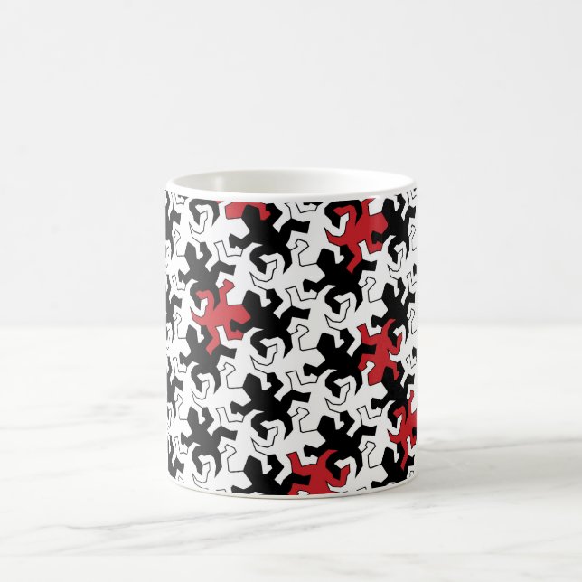 Mosaic Geckos - red black white Kaffeetasse (Mittel)