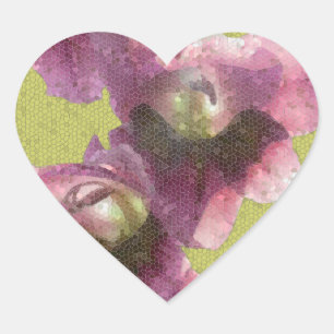 Mosaic Gladiola Art Herz-Aufkleber