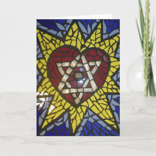 Mosaic Glows Herz Star von David auf Blue Karte
