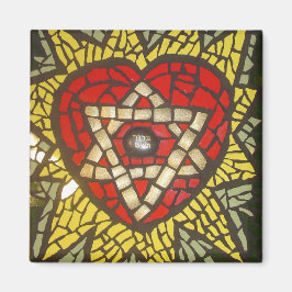 Mosaic Glows Herzstern von David auf Green Magnet