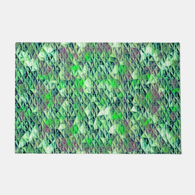 Mosaic in greenish dreiecke with gradient ttes t fußmatte (Vorderseite)