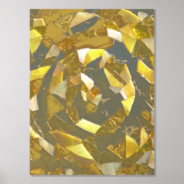Mosaic Labyrinth Mirror Gold Foil Print Foliendrucke (Vorderseite)