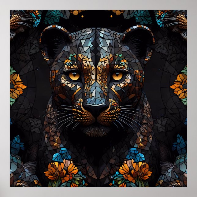 Mosaic Leopard Majesty Poster (Vorne)