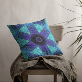 Mosaic Mandala Blue und Lila Kissen