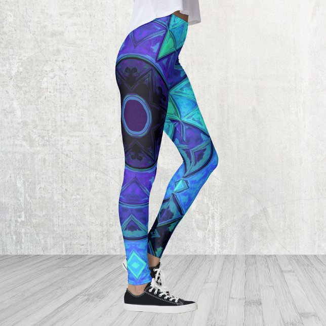 Mosaic Mandala Blue und Lila Leggings (Von Creator hochgeladen)