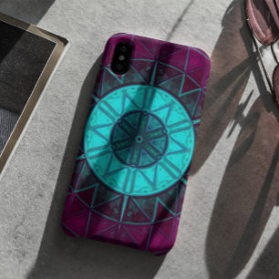 Mosaic Mandala Blume Blau und Lila Case-Mate iPhone Hülle