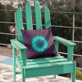 Mosaic Mandala Blume Blau und Lila Kissen