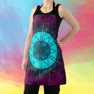 Mosaic Mandala Blume Blau und Lila Schürze