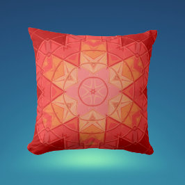 Mosaic Mandala Blume Rot und Orange Kissen
