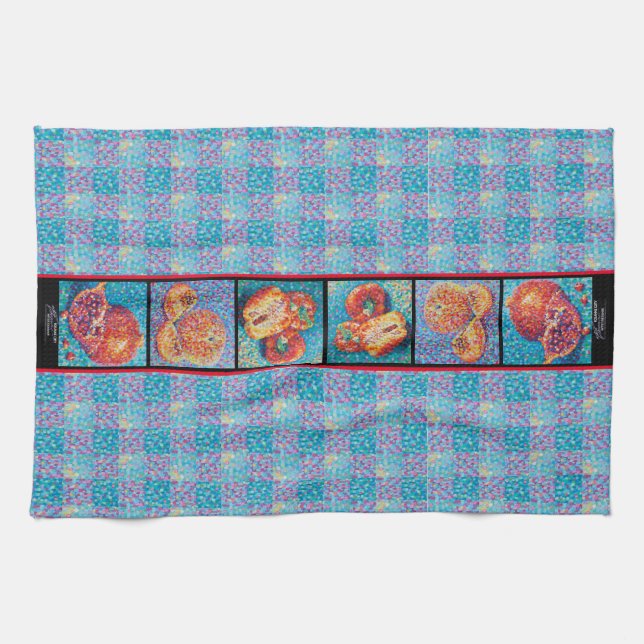 Mosaic Medley Pointillism with Red Geschirrtuch (Horizontal)